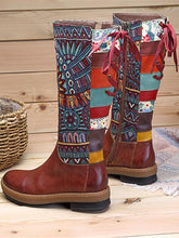 Bohemia Bandage Cowhide Boots